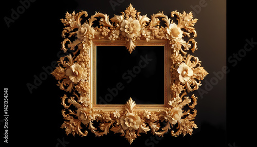 gold frame on black background