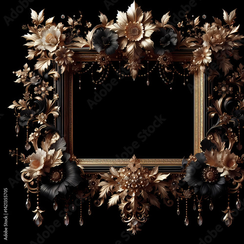  frame on black background