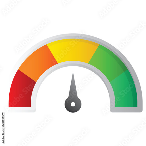 Customer satisfaction meter. Vector speed metering or rating icon isolated on white.