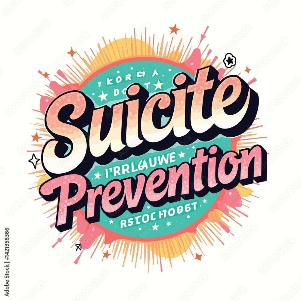 Fototapeta premium Suicide Awareness typography t-shirt design vector.
