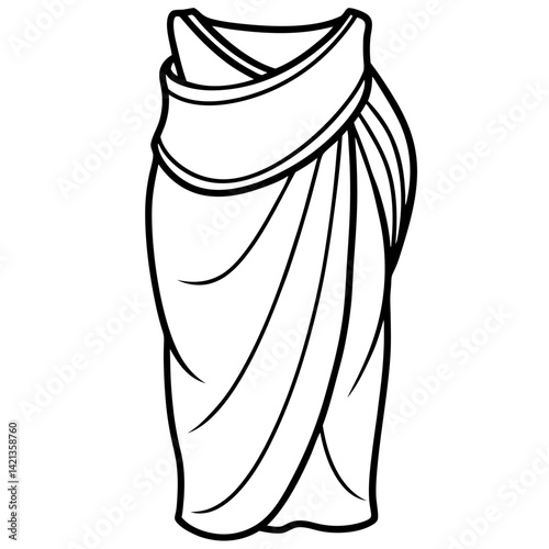 Minimalist Sarong Vector on White