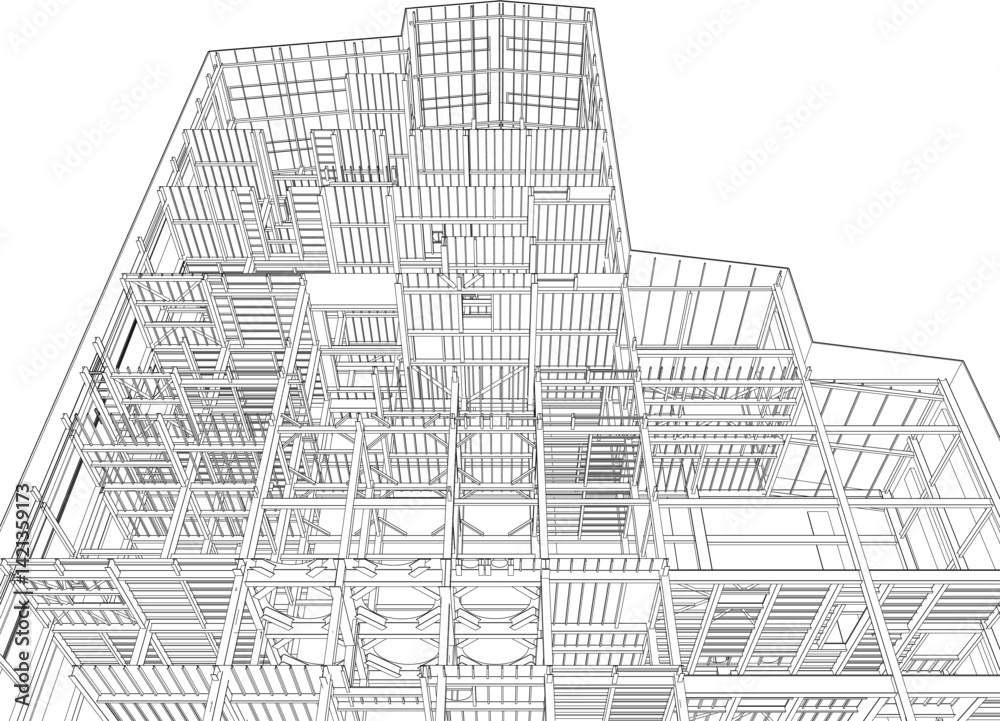 Fototapeta premium 3D illustration of building structure
