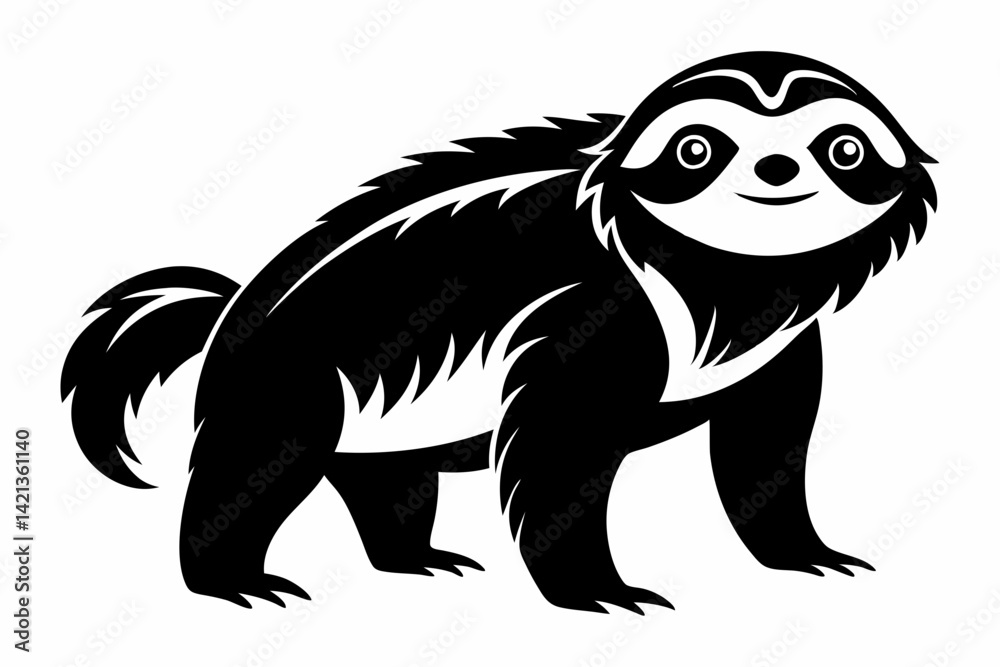 sloth silhouette line art vector illustration with a white background sloth silhouette line art vector illustration with a white background