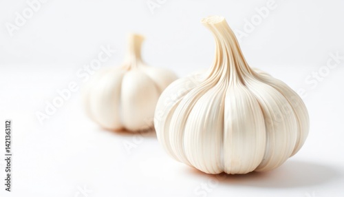 Two heads of garlic, close-up