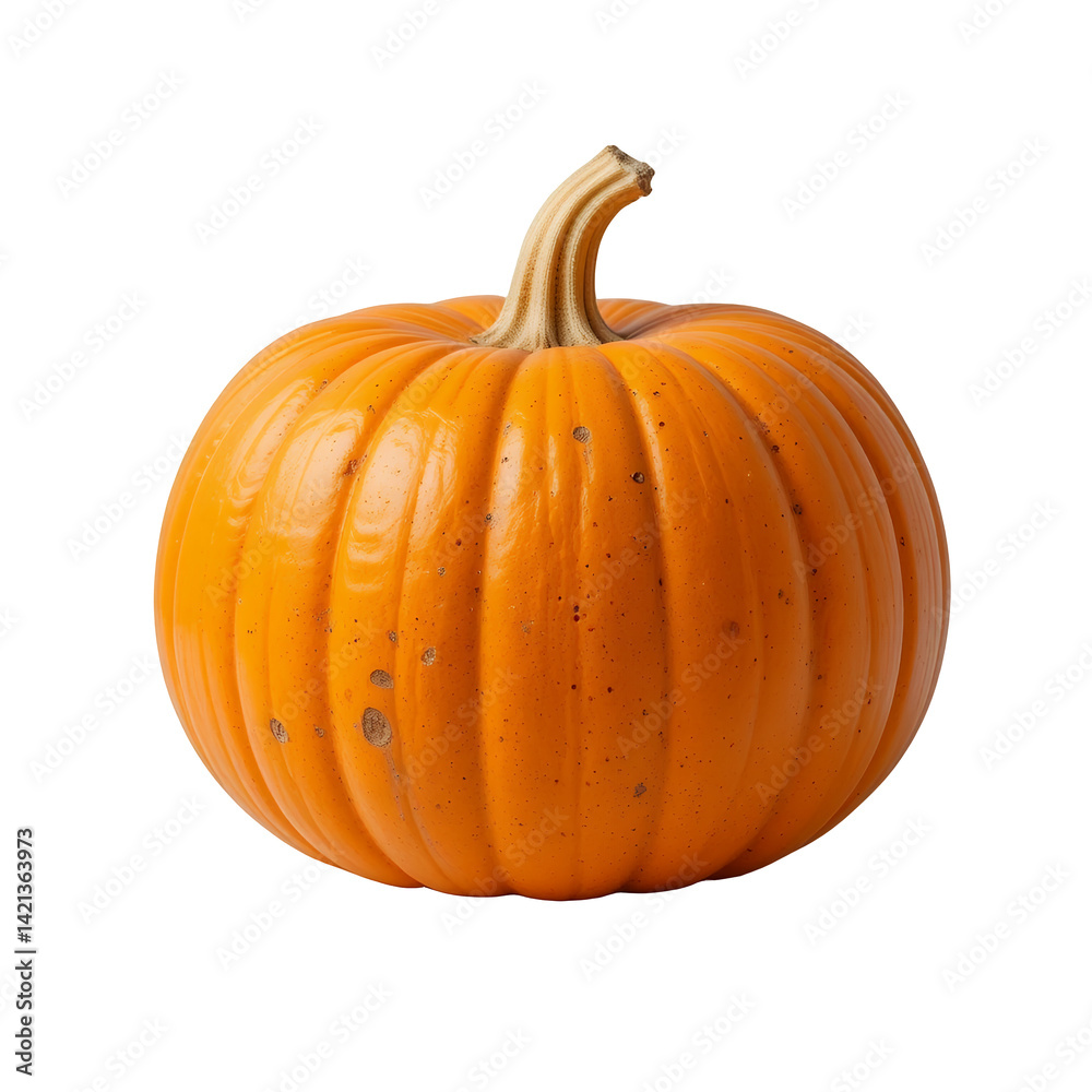 Obraz premium Vibrant Orange Pumpkin Isolated Against White Backdrop for Fall Celebrations