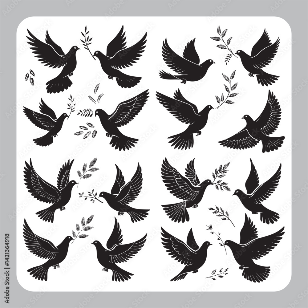 Obraz premium A brown and white set of wild avian animals, including quail and pheasant, are isolated as a vector illustration in nature