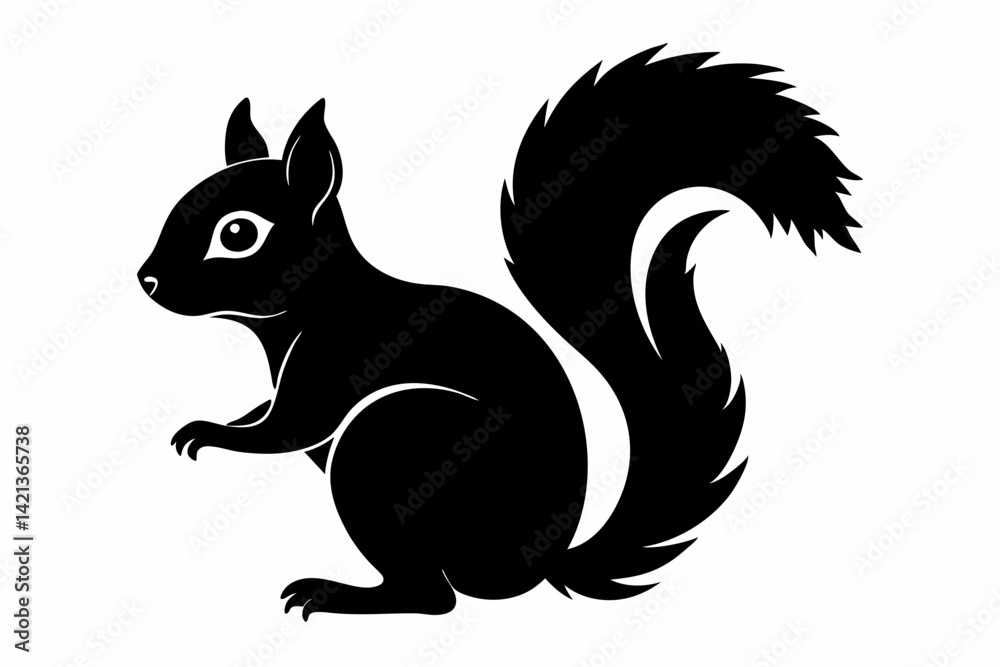 squirrel silhouette line art vector illustration with a white background squirrel silhouette line art vector illustration with a white background