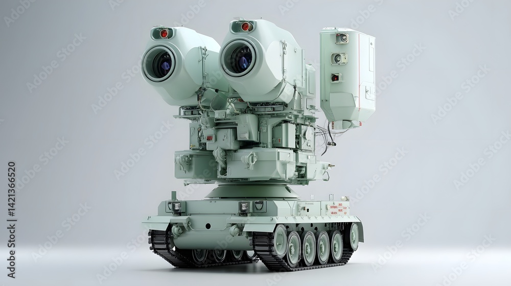 A highly sophisticated anti tank guided missile system mounted on a mobile armored vehicle equipped with advanced technologies for precision targeting and combat A highly sophisticated anti tank guided missile system mounted on a mobile armored vehicle equipped with advanced technologies for precision targeting and combat