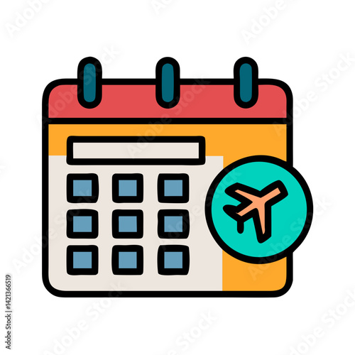 Calendar Icon Representing Travel Planning and Trip Scheduling
