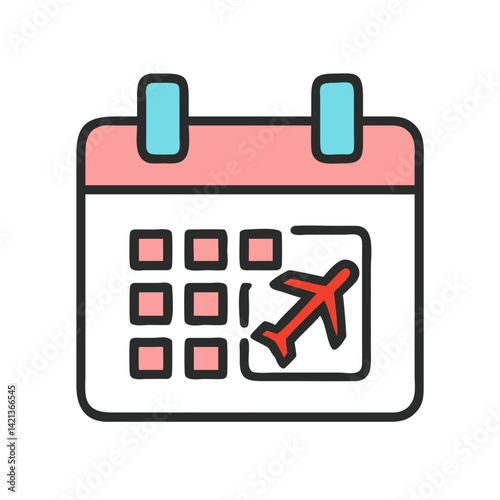 Calendar Icon Representing Travel Planning and Trip Scheduling