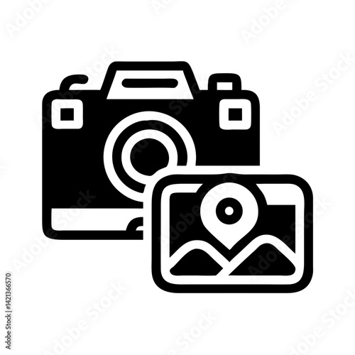 Camera Icon Representing Travel Photography and Capture of Scenic Moments