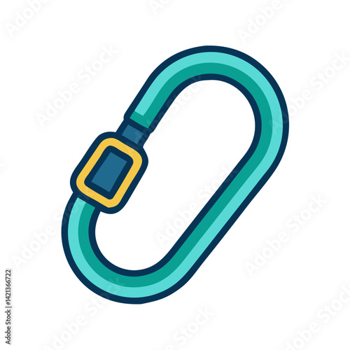 Carabiner Clip Icon Representing Climbing and Outdoor Adventure Gear