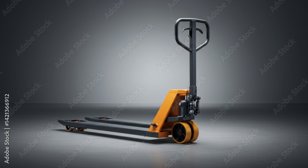 New Pallet Truck Under Diffused Artificial Light New Pallet Truck Under Diffused Artificial Light