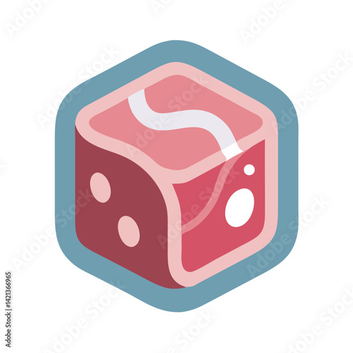 Cubed Meat Icon Representing Diced Protein and Meat Preparation