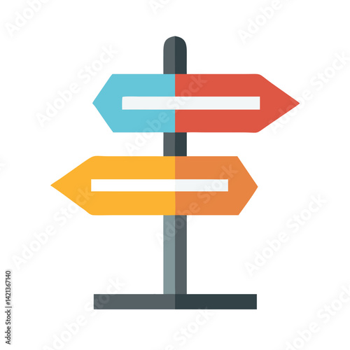 Directional Signpost Icon Representing Tourist Information and Travel Guidance