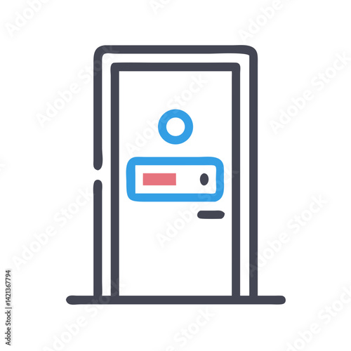 Hotel Room Door Icon Representing Accommodation and Guest Stay Access