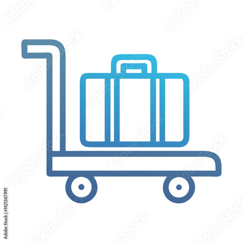 Luggage Cart Icon Representing Baggage Transport and Airport Handling