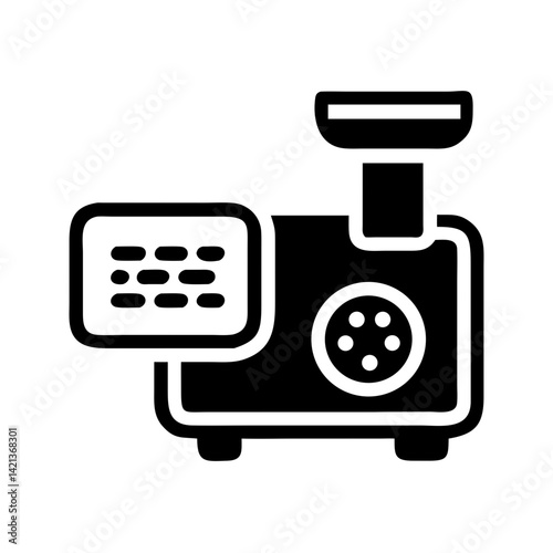 Meat Grinder Icon Representing Ground Meat Machine and Butcher Equipment