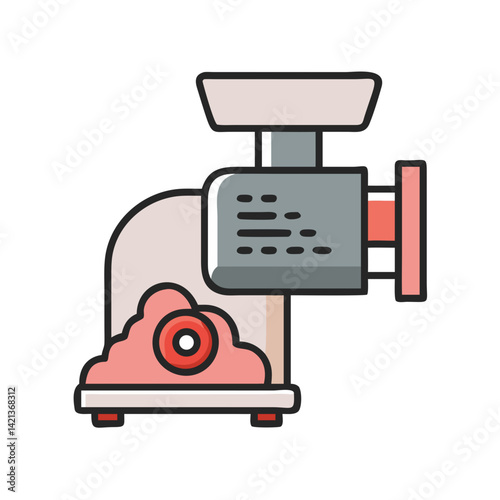 Meat Grinder Icon Representing Ground Meat Machine and Butcher Equipment