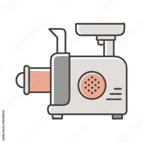 Meat Grinder Icon Representing Ground Meat Machine and Butcher Equipment