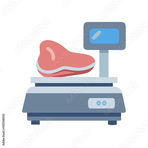 Meat Weighing Scale Icon Representing Butcher Tools and Portion Control