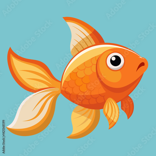 cartoon goldfish vector illustration