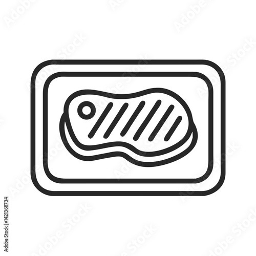 Packaged Steak Icon Representing Supermarket Meat and Fresh Grocery Product