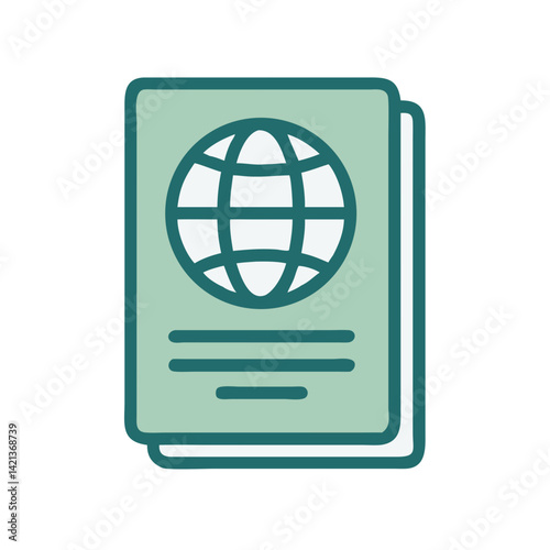 Passport Icon Representing International Travel and Identity Verification