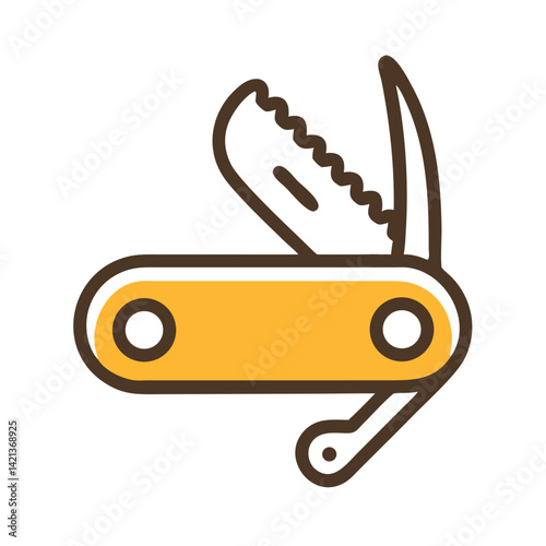 Pocket Knife Icon Representing Multi-Tool Gear and Portable Utility Equipment