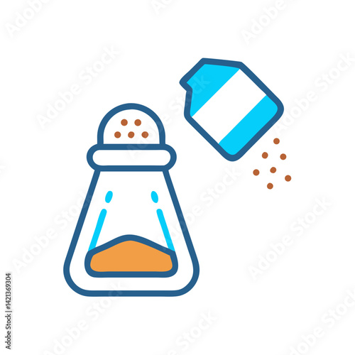 Salt Shaker Icon Representing Seasoning Ingredient and Culinary Flavor Enhancer