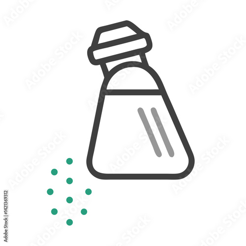 Salt Shaker Icon Representing Seasoning Ingredient and Culinary Flavor Enhancer
