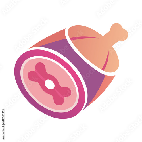 Smoked Meat Leg Icon Representing Cured Ham and Traditional Preserved Meat
