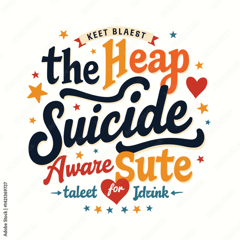 Fototapeta premium Suicide Awareness typography t-shirt design vector.