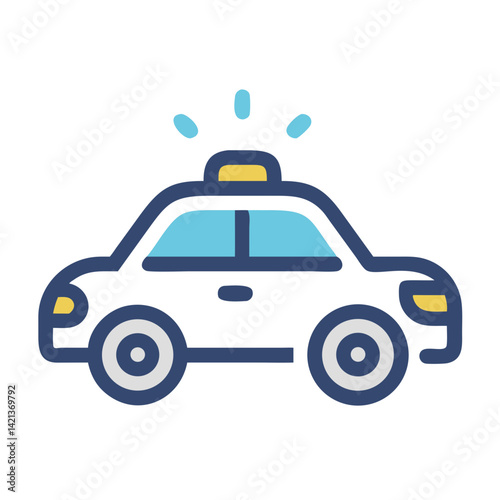 Taxi Car Icon Representing Local Transportation and Urban Travel Service