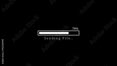 Sending File with Loading Bar Progress Animation – Digital Transfer 4K Stock Video.