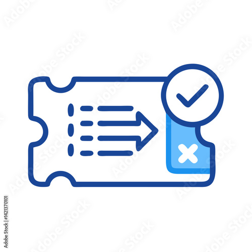 Travel Ticket Icon Representing Booking and Trip Confirmation