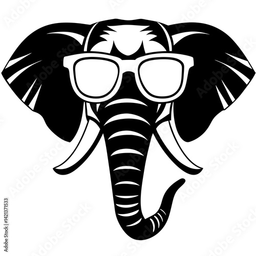 Safari Cool Elephant Vector Design