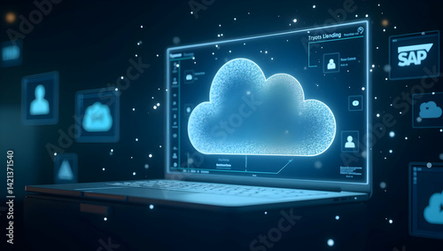 Futuristic sap cloud interface a sleek, futuristic...