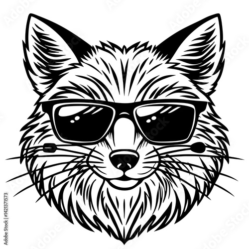 Cunning Fox Sunglasses Vector Design