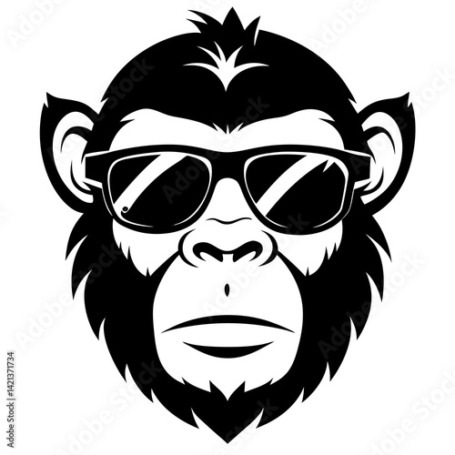 Cheeky Monkey Sunglasses Vector Character