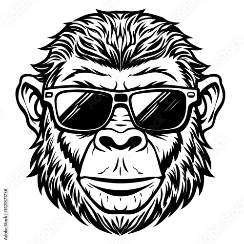 Playful Monkey Sunglasses Vector Design