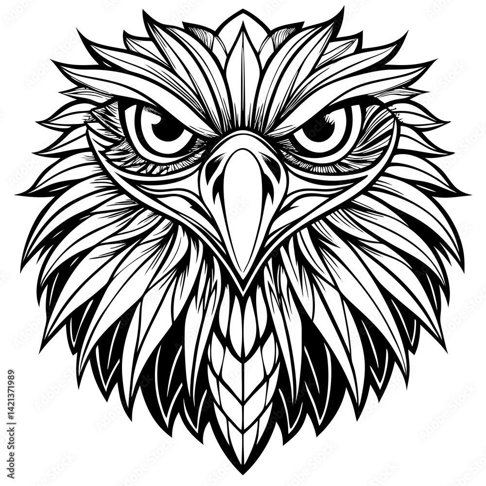 Noble Eagle Face Vector Portrait Noble Eagle Face Vector Portrait