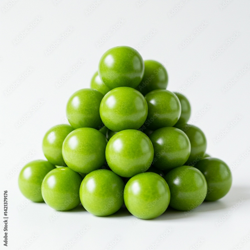 Fresh Green Tomatoes Stacked in a Triangular Pattern Fresh Green Tomatoes Stacked in a Triangular Pattern