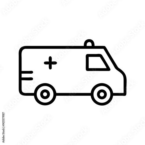 Ambulance icon - minimalist design, clean lines, emergency medical vehicle