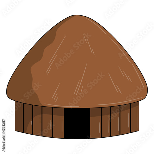 Honai Traditional House Illustration