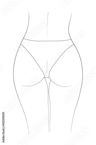 black and white drawing woman body parts butt