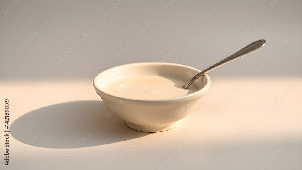 Creamy White Ceramic Sauce Dish with Spoon Delicate and Elegant Creamy White Ceramic Sauce Dish with Spoon Delicate and Elegant