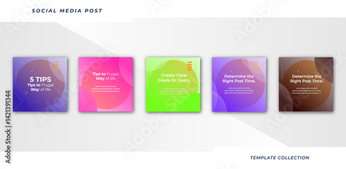Tips for social media business marketing text here, colorful, tutorial, tips, post banner layout template background design element,