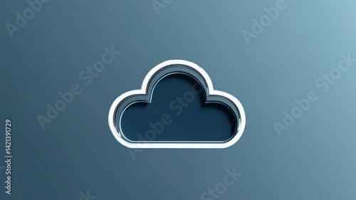 Colorful Cloud Icons Set on Gradient Background for Technology and Online Storage Concepts