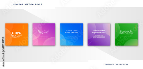 Tips for social media business marketing text here, colorful, tutorial, tips, post banner layout template background design element,